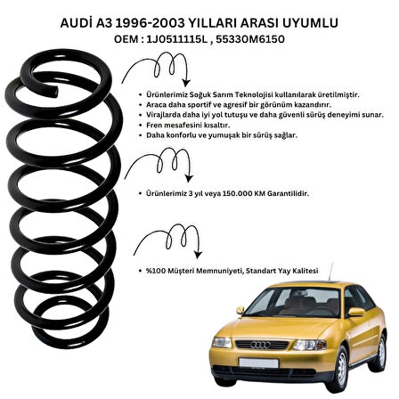 1996-2003 Audi A3 İçin Standart Yay ST102001R - 2 Adet Arka Helezon Yay Takımı