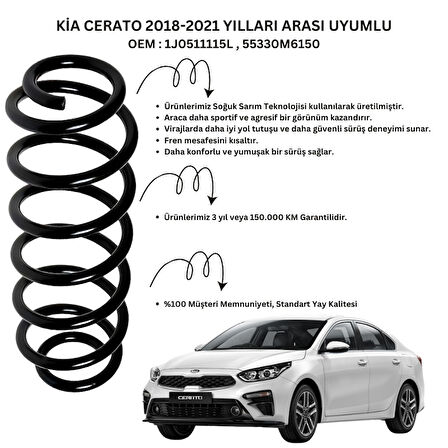 Kia Cerato (2018-2021) Uyumlu Standart Yay ST102001R - Arka Helezon Yay Takımı - 2 Adet