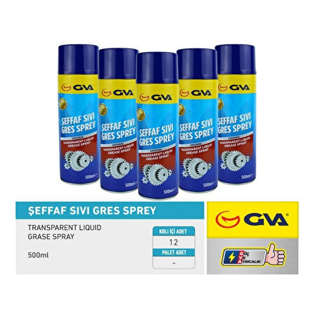 GVA Şeffaf Sıvı Gres Sprey 500 ML