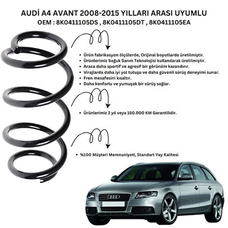 Standart Yay ST102003F - 2008-2015 Audi A4 Avant Ön Helezon Yay Takımı (2 Adet)
