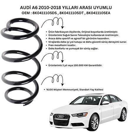 Audi A6 (2010-2018) Uyumlu Standart Yay ST102003F - Ön Helezon Yay Takımı - 2 Adet