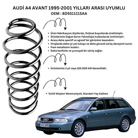 2 Adet Standart Yay ST102003R – Audi A4 Avant (1995-2001) Arka Helezon Yay Takımı