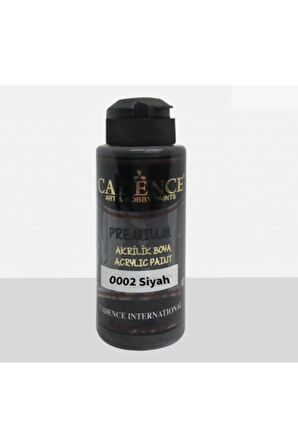 Premium Yarı Mat Akrilik Boya 0002 Siyah 120 ml