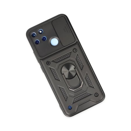 Realme C25y Kılıf Pars Lens Yüzüklü Silikon - Siyah