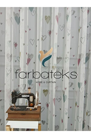 Çocuk Odası Renklli Kapli Rengarenk Kız Çocuk Odası Tül Perde 3Kat Pileli