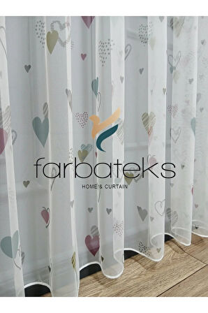 Çocuk Odası Renklli Kapli Rengarenk Kız Çocuk Odası Tül Perde 3Kat Pileli