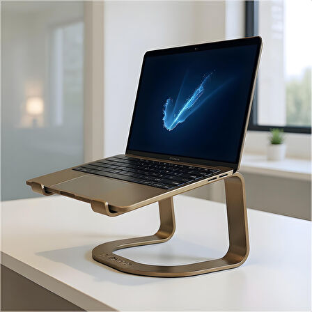 Prexua Lifter Ergonomik Metal Notebook & Laptop Standı - Gold