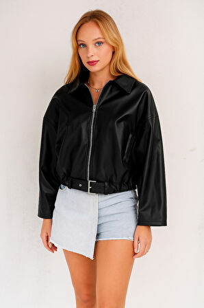 PRİFALDİ PB OVERSİZE BOMBER DERİ CEKET