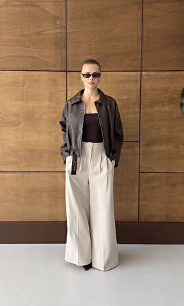 PRİFALDİ OVERSİZE BOMBER DERİ CEKET