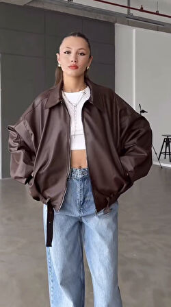 PRİFALDİ PB OVERSİZE BOMBER DERİ CEKET