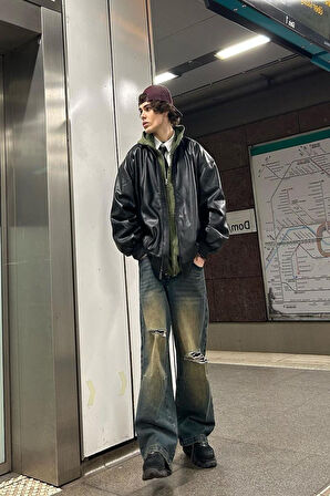 PRİFALDİ Oversize Deri Ceket