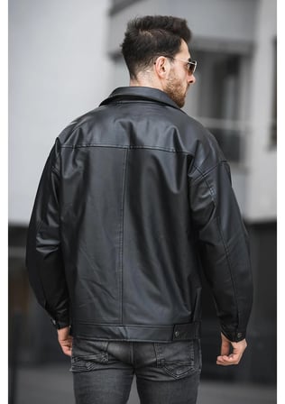 PRİFALDİ ZR Oversize Erkek Yumuşak Deri Deri Ceket