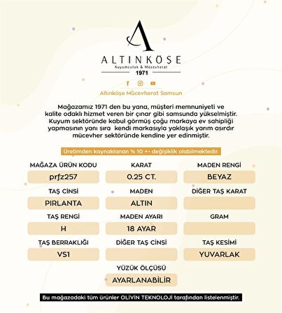 0.25 Ct. Pırlanta Yüzük