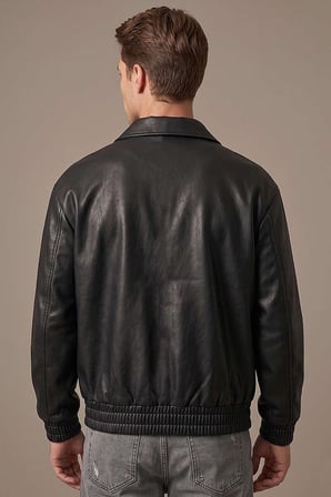 PRİFALDİ ZR Oversize SİYAH Erkek Deri Ceket