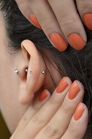 Kiraz Piercing Tragus Helix Kıkırdak Gümüş Renk