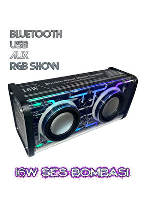 Ses Bombası 16Watt Yüksek Ses RGB Işık Show Bluetooth Aux Usb Takılır Hoparlör Büyük By Müzik Çalar 