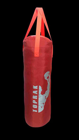 Boks Torbası Eldiven, Karabina ve Bandaj Hediyeli İçi Dolu 50x20 cm Kırmızı