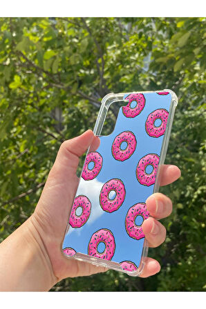 Samsung S21 Plus Uyumlu Aynalı Donut Desenli Darbe Kamera Korumalı Silikon Telefon Kılıfı