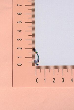 İki Ucu Top Çelik Dudak Dil Kaş Piercing 10 mm Hologram