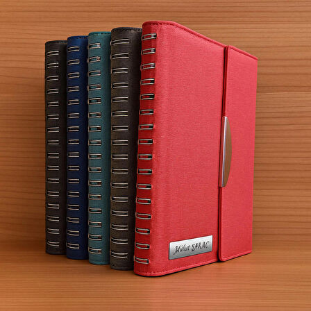  Kişiye Özel Kutulu 2026 Tarihli Gizli Spiralli Mıknatıs Kilitli Gri Ajanda ve Kalem Seti 