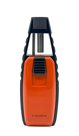 Parmida Tek Torch Jet Alev Masa Tipi Puro Çakmağı - Turuncu