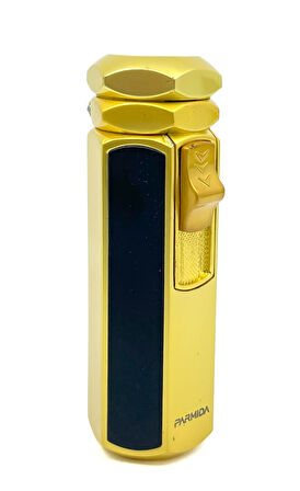 Parmida Hexagon Dört Torch Puro Çakmağı - Altın Renk/Siyah