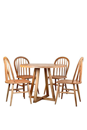 Piramid Natural Ahşap Yemek Masası 90x90