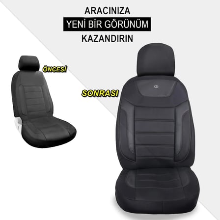 Fiat Tipo Araçlara Uyumlu Oto Koltuk Kılıfı Seti - Primier Serisi - Siyah