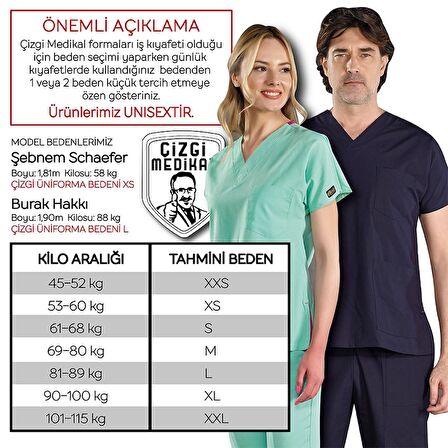 Dr Greys Terikoton Doktor Hemşire Forması Medikal Forma Cerrahi Takım Lacivert