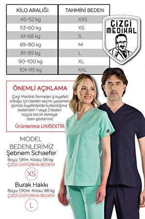 Petrol Mavisi Doktor Hemşire Forması Medikal Forma Cerrahi Takım İnce Kumaş