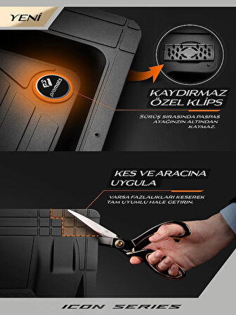 Ssangyong Musso  UYUMLU 5-D OTO PASPAS ( ICON SİYAH )