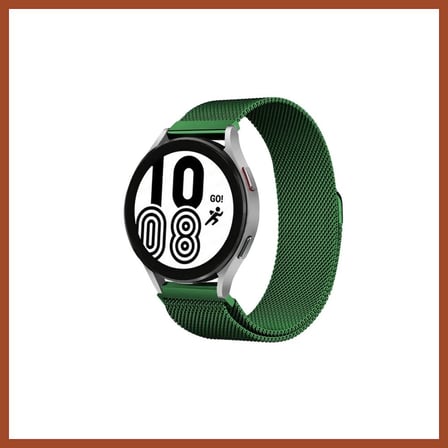 Bezos Samsung Galaxy Watch 4 Metal Mıknatıslı Kordon - Haki Yeşil PRO