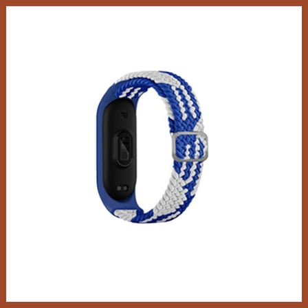 Bezos Mi Band 6 Uyumlu Star Kordon - Mavi-Beyaz PRO