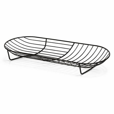  Siyah Metal Meyve ve Sunum Sepeti – Oval Ayaklı Tasarım – 46 x 16 x 6 cm