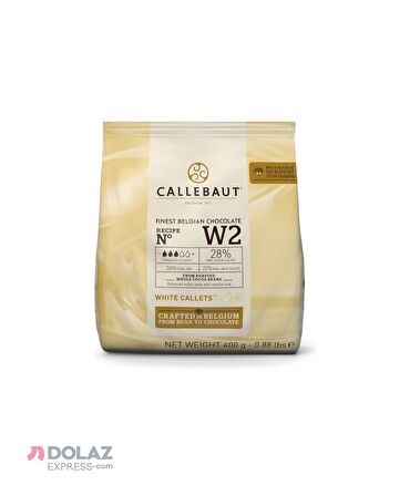 Callebaut W2 Beyaz Pul Kuvertur Çikolata 400 Gr