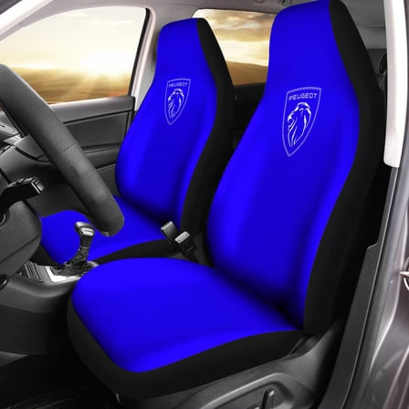 Peugeot Yeni Logo Baskılı Oto Koltuk Kılıfı Pro - Mavi