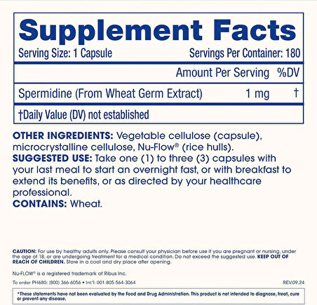 ProHealth Pure Spermidine Health Anti Aging 1 mg | 180 Caps