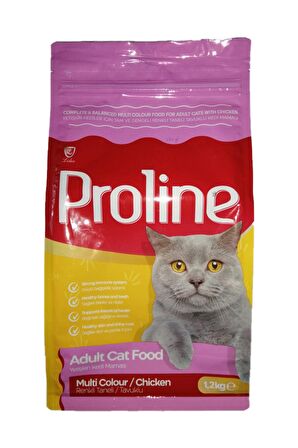 Proline Multi Colour Renkli Taneli Tavuklu Yetişkin Kedi Maması 1200 Gr