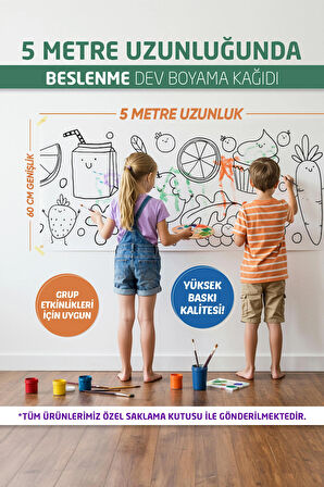 Sağlıklı Beslenme Boyama Kağıdı