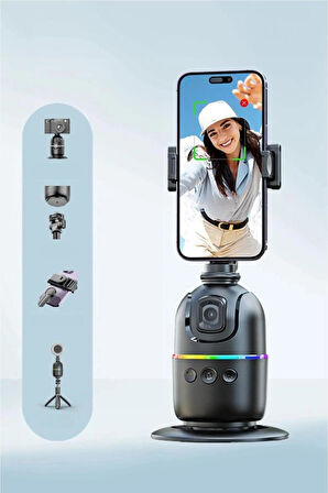 Profesyonel Gimbal 360° Yüz Takip Telefon Sabitleyici Tutucu Video Canlı Yayın Akıllı Tripod P03