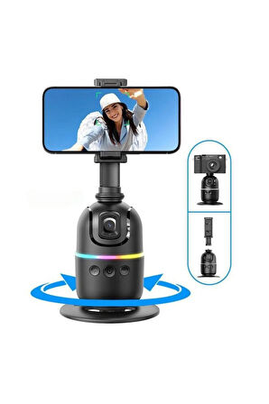 Profesyonel Gimbal 360° Yüz Takip Telefon Sabitleyici Tutucu Video Canlı Yayın Akıllı Tripod P03