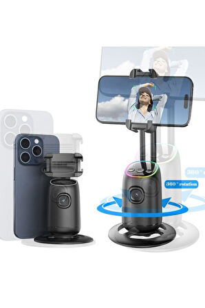 Profesyonel Gimbal 360° Yüz Takip Telefon Sabitleyici Tutucu Video Canlı Yayın Akıllı Tripod P03