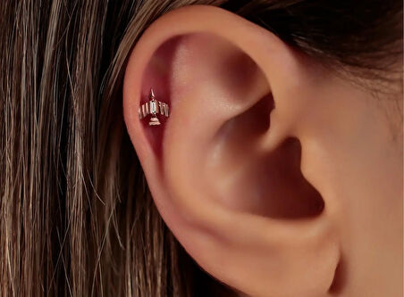 Fly 0,02ct Pırlanta Piercing-Tragus