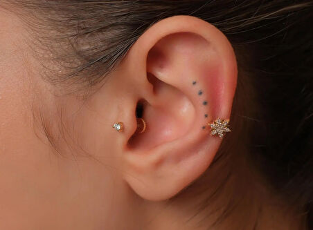 Lodestar 0,11ct Pırlanta Yıldız Piercing-Tragus