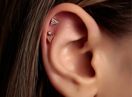 Swinging 0,06ct Pırlanta Piercing-Tragus