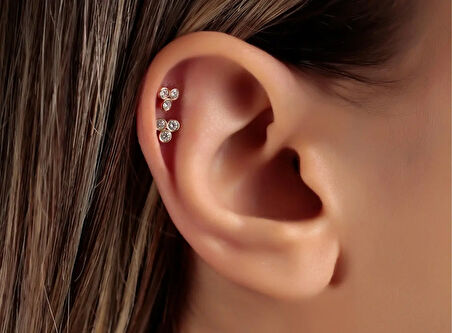 Lapid 0,12ct Pırlanta Piercing-Tragus