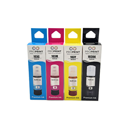 ProPrint Epson L3260 4 Renk Muadil Mürekkep 103 - 70 ML