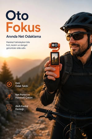 Vlog Kamera 4K Ultra HD Mini Aksiyon Kamerası 2.0 inç Ekranlı Mikrofon Destekli Oto Fokus Özellikli 180° Döner Başlıklı
