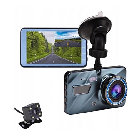Çift Kameralı Araç Kamerası - Full HD 1296P, 4.0'' Ekran