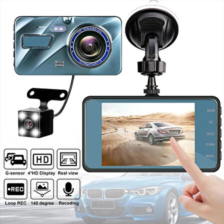Çift Kameralı Araç Kamerası - Full HD 1296P, 4.0'' Ekran